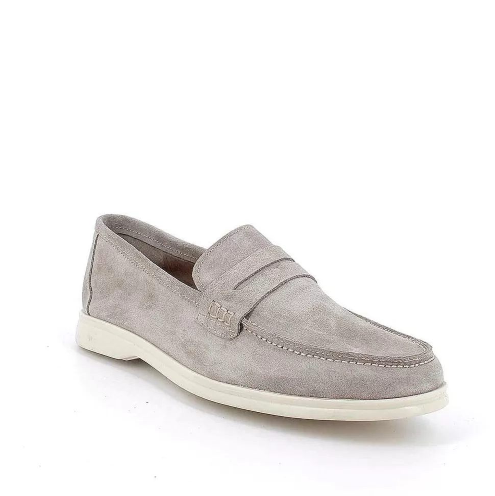 Beige Men'S Leather Loafers-Igi&Co New