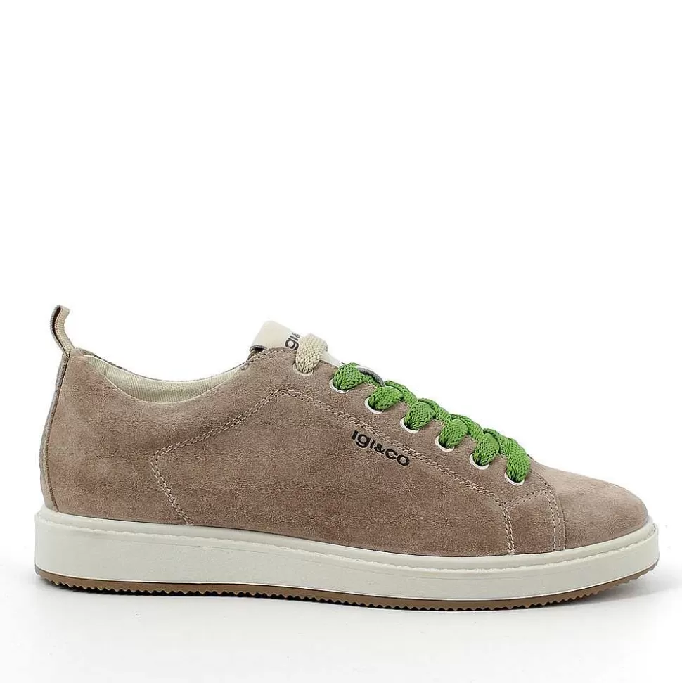 Beige Men'S Leather Sneaker-Igi&Co Shop