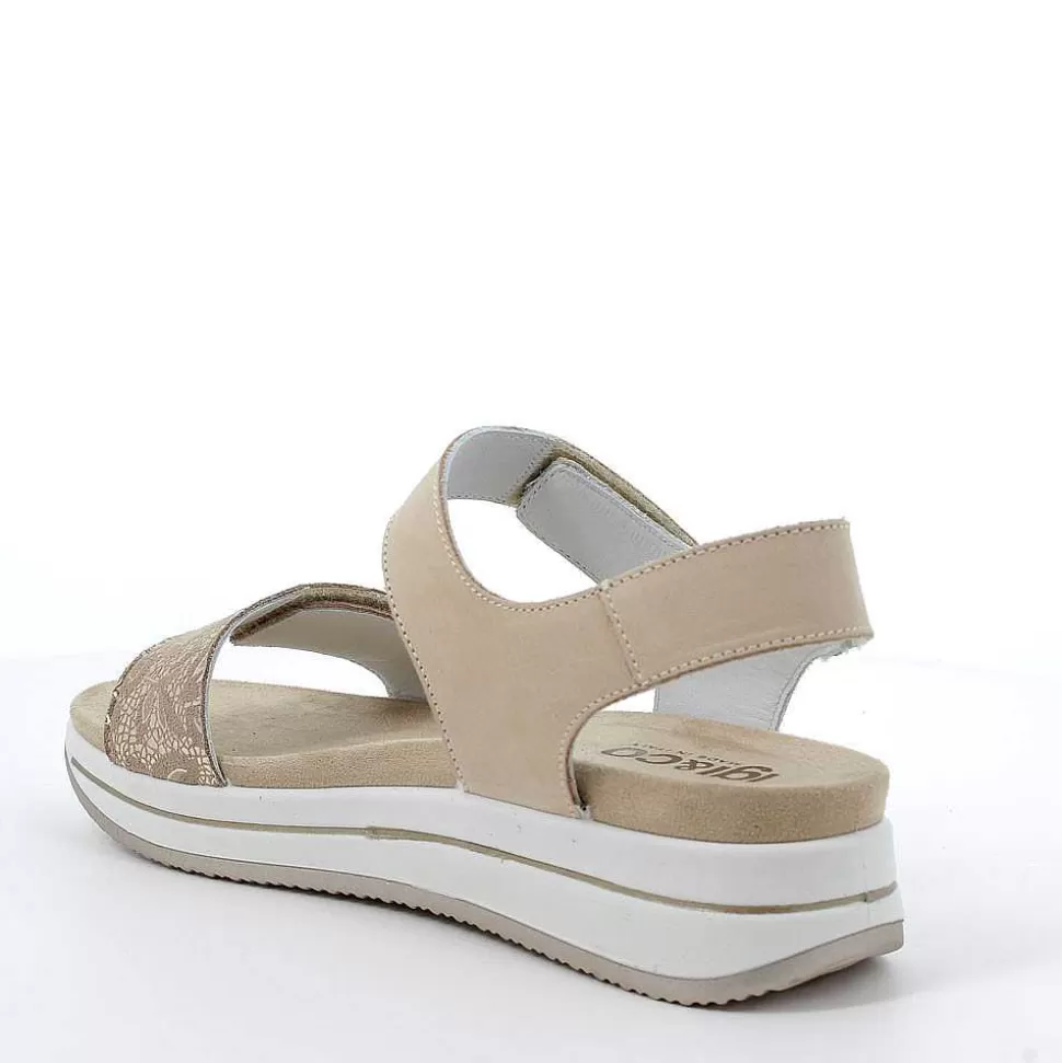 Beige Women'S Leather Sandal-Igi&Co Store