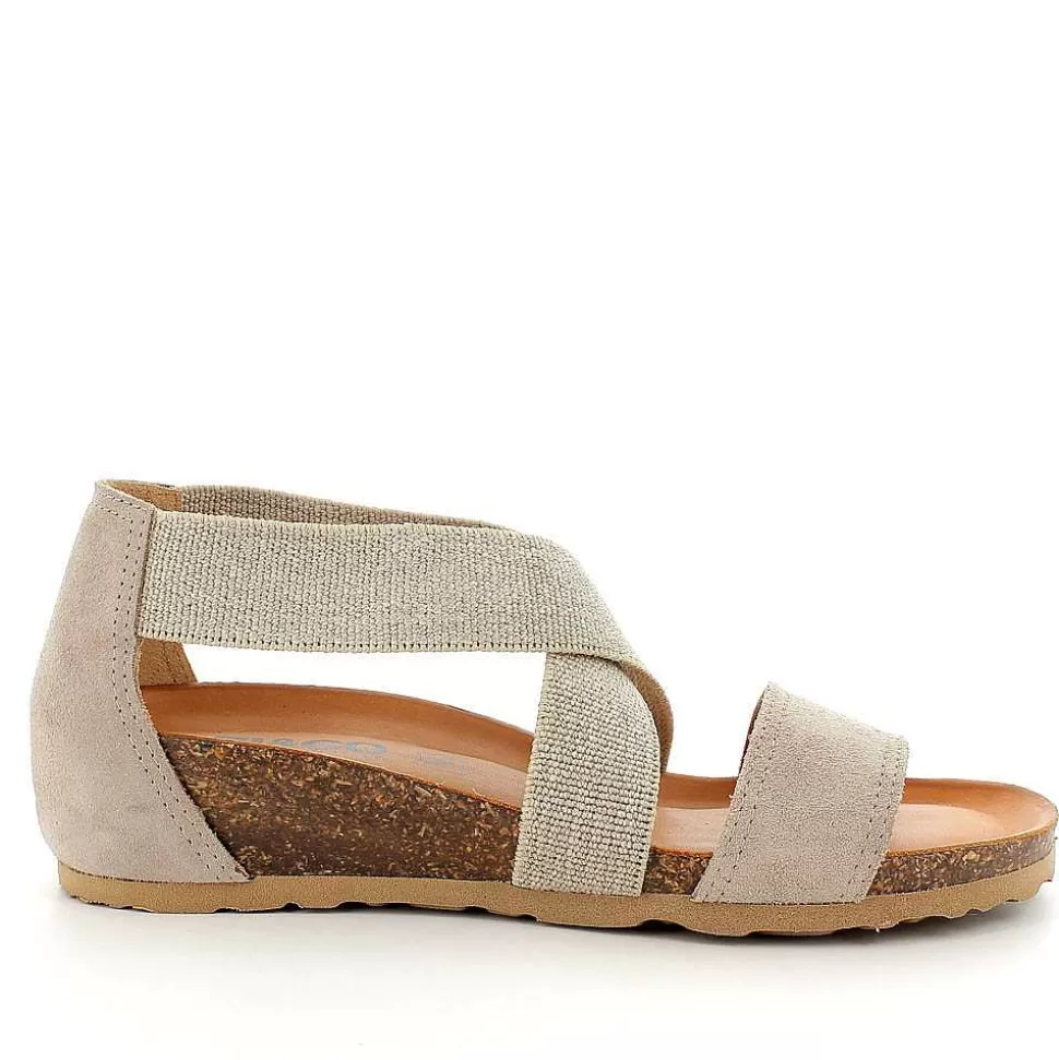 Beige Women'S Leather Wedge Sandal-Igi&Co Best