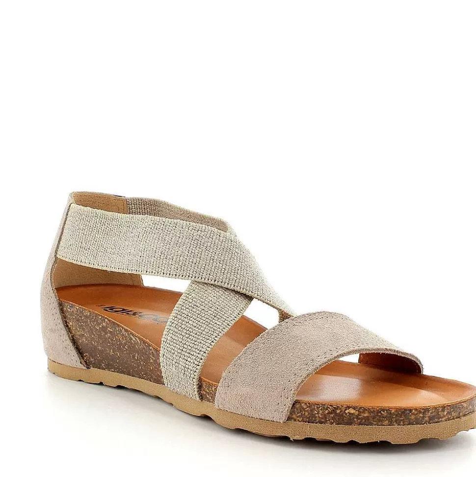 Beige Women'S Leather Wedge Sandal-Igi&Co Best