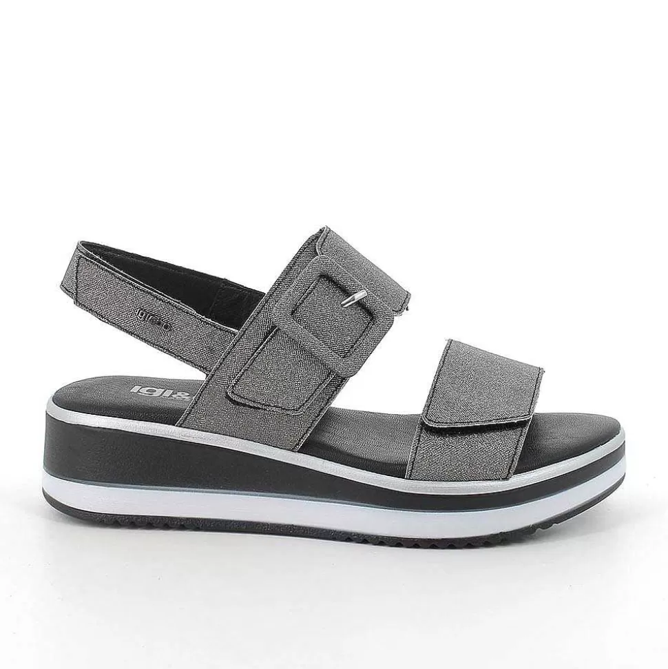 Black Glitter Women'S Wedge Sandals-Igi&Co Flash Sale