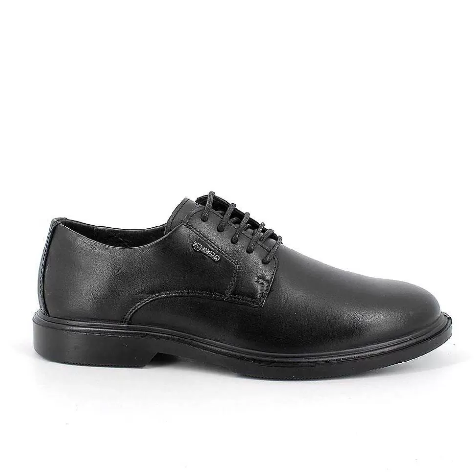 Black Men'S Leather Lace-Ups-Igi&Co Best