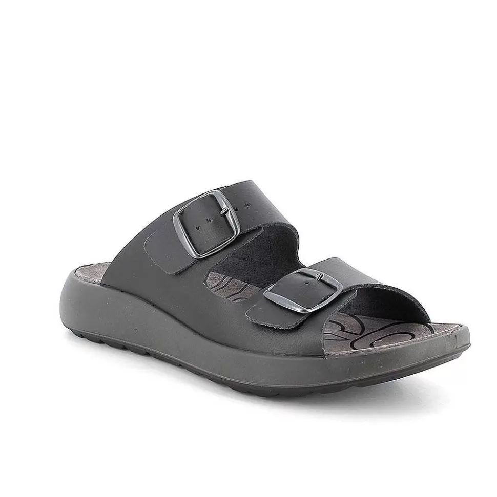 Black Men'S Leather Sandals-Igi&Co Store