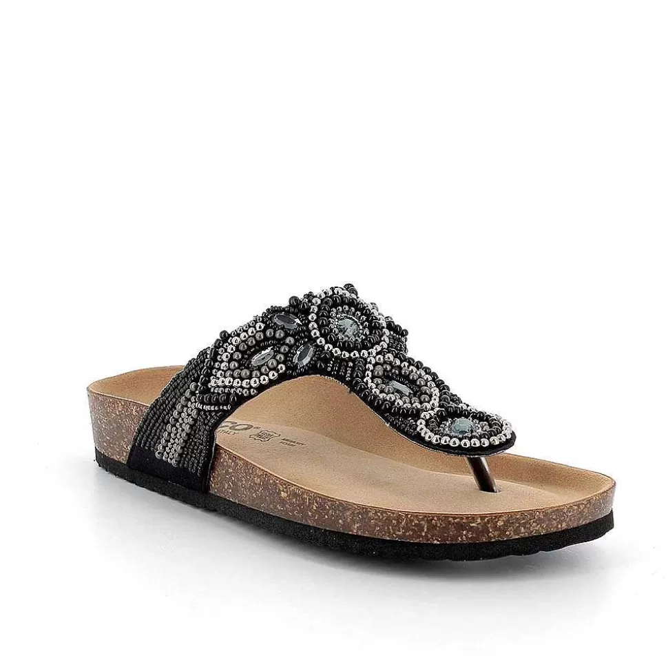 Black Women'S Flip-Flop Sandals-Igi&Co Flash Sale