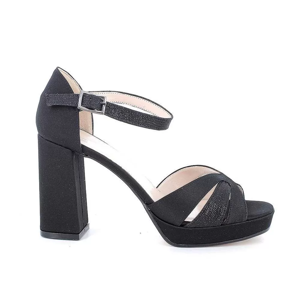 Black Women'S Heeled And Platform Sandals-Igi&Co Shop