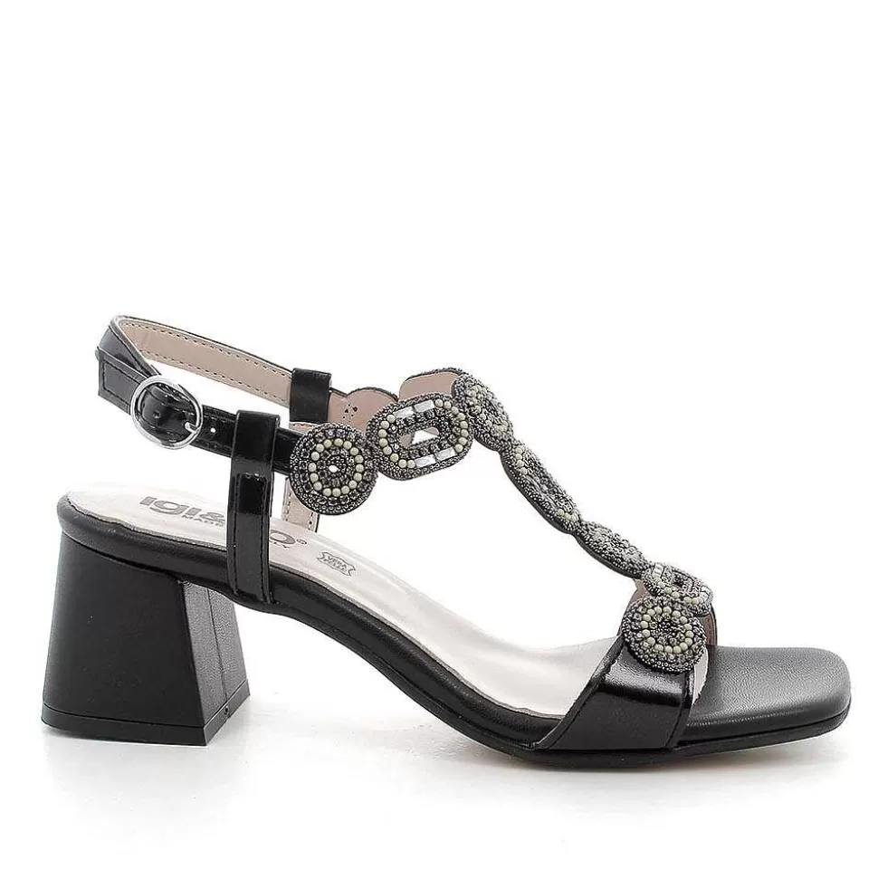 Black Women'S Heeled Sandals-Igi&Co Outlet