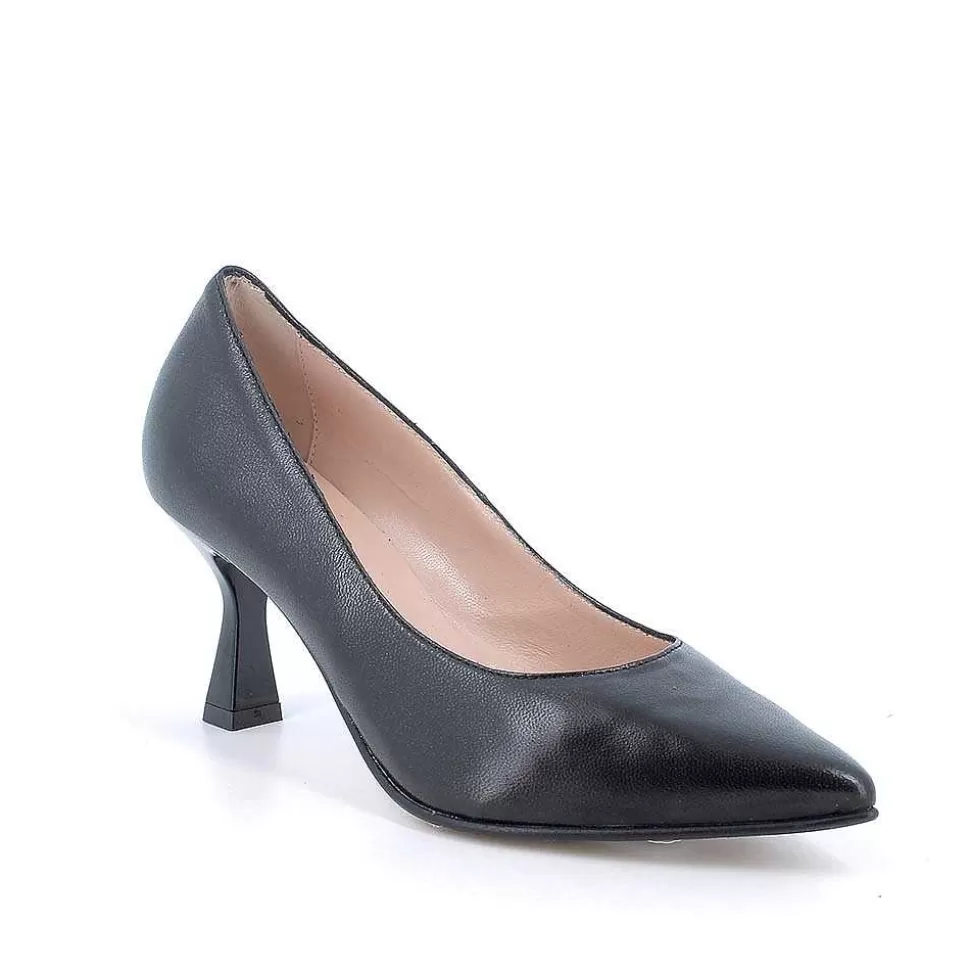 Black Women'S Leather Heeled Pumps-Igi&Co Cheap