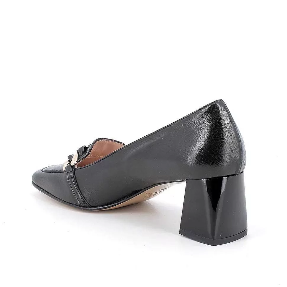 Black Women'S Leather Heeled Pumps-Igi&Co Store