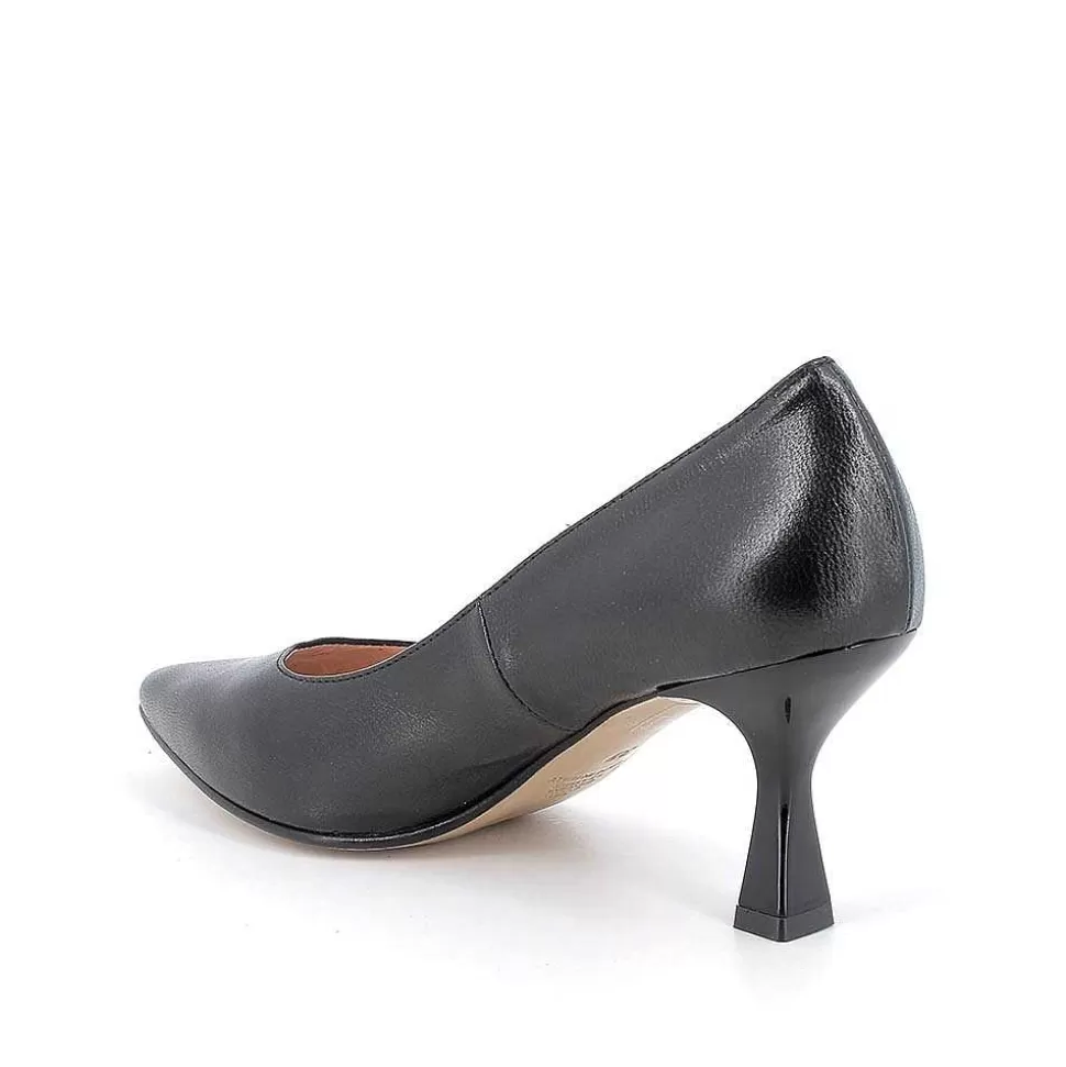 Black Women'S Leather Heeled Pumps-Igi&Co Cheap