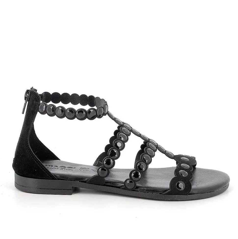 Black Women'S Leather Sandals-Igi&Co Clearance