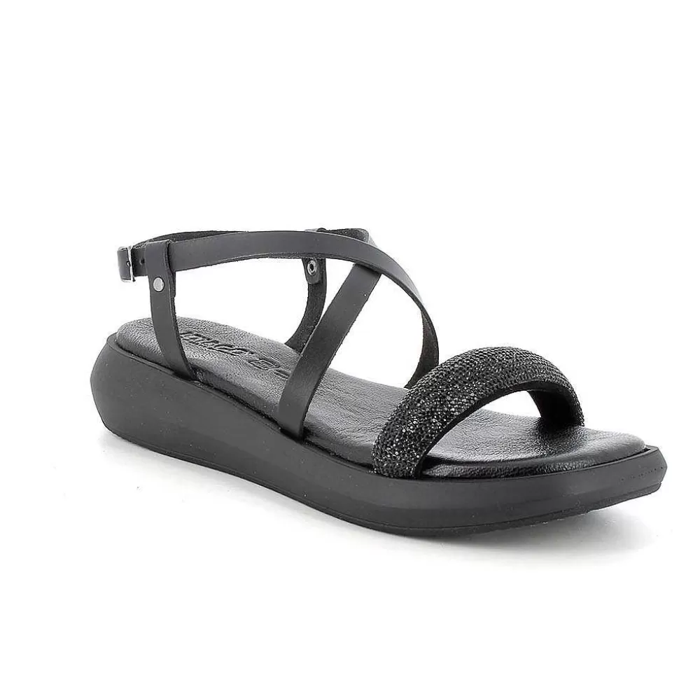 Black Women'S Leather Sandals-Igi&Co Best Sale