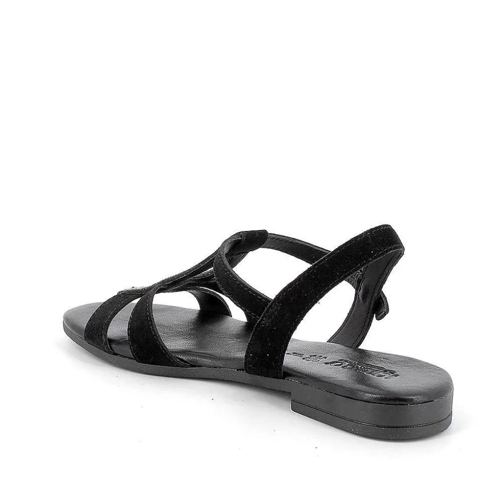 Black Women'S Leather Sandals-Igi&Co Discount