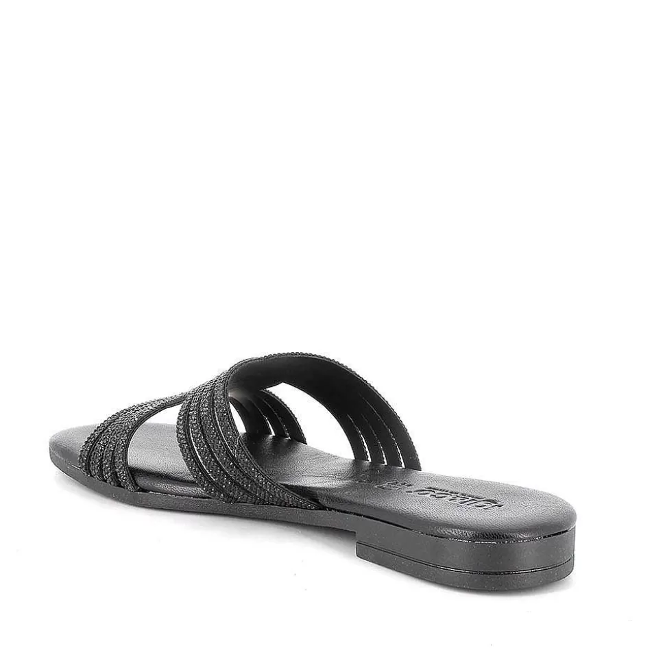Black Women'S Leather Sandals-Igi&Co Online