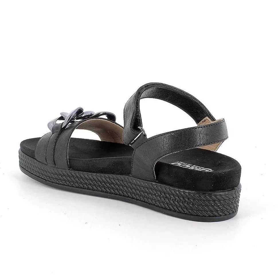 Black Women'S Leather Sandals-Igi&Co Store