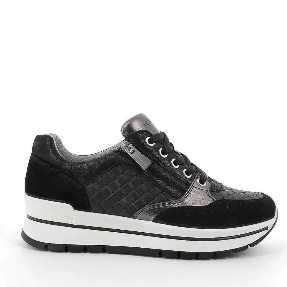 Black Women'S Leather Sneaker-Igi&Co Outlet