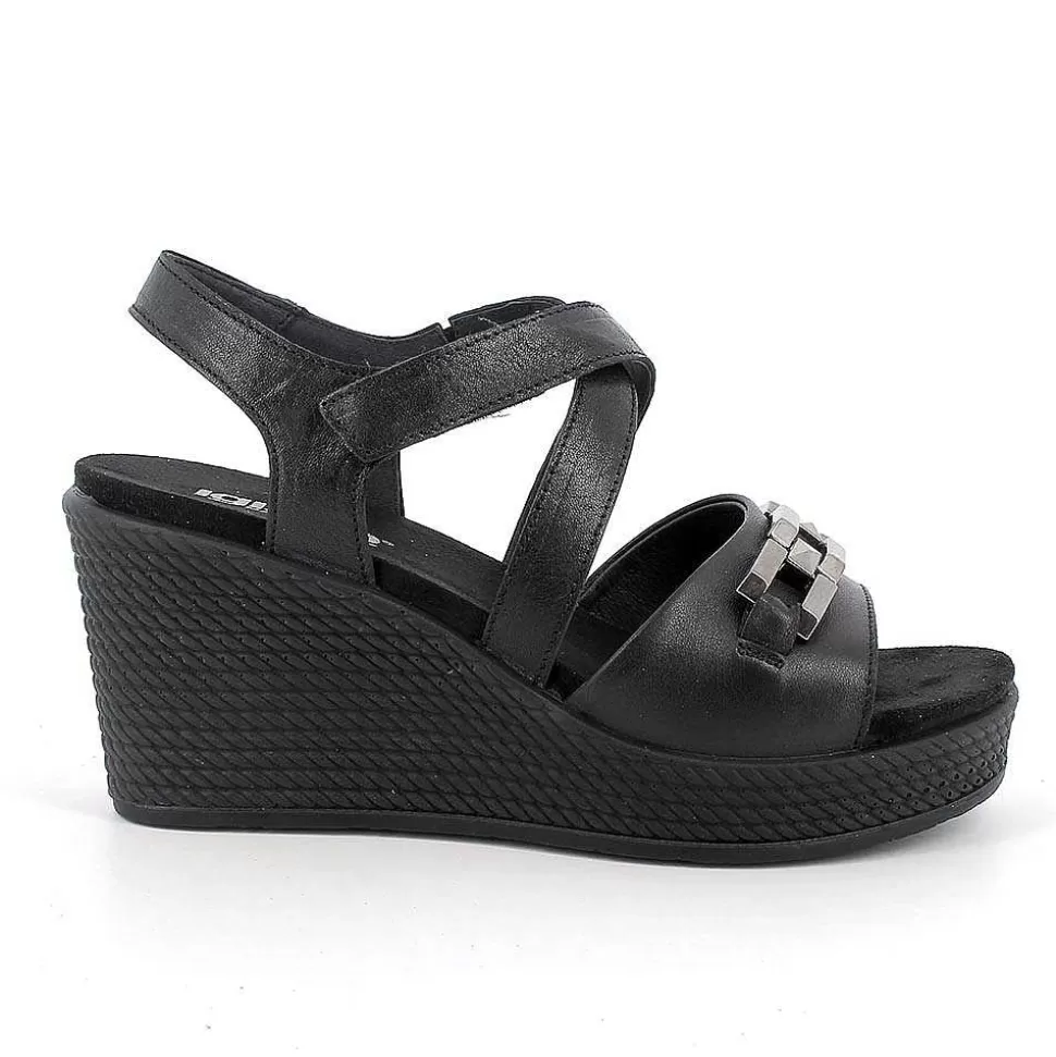 Black Women'S Wedge Sandals-Igi&Co Shop
