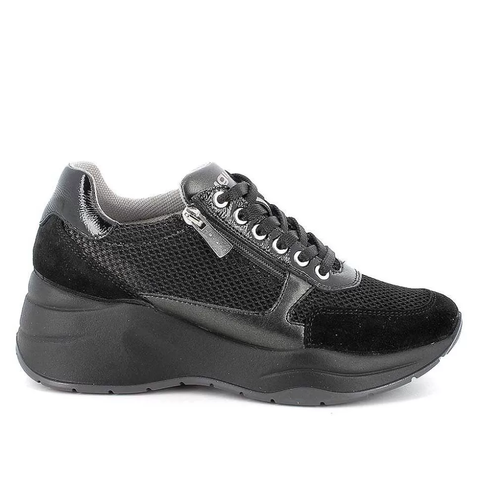 Black Women'S Wedge Sneakers-Igi&Co Discount