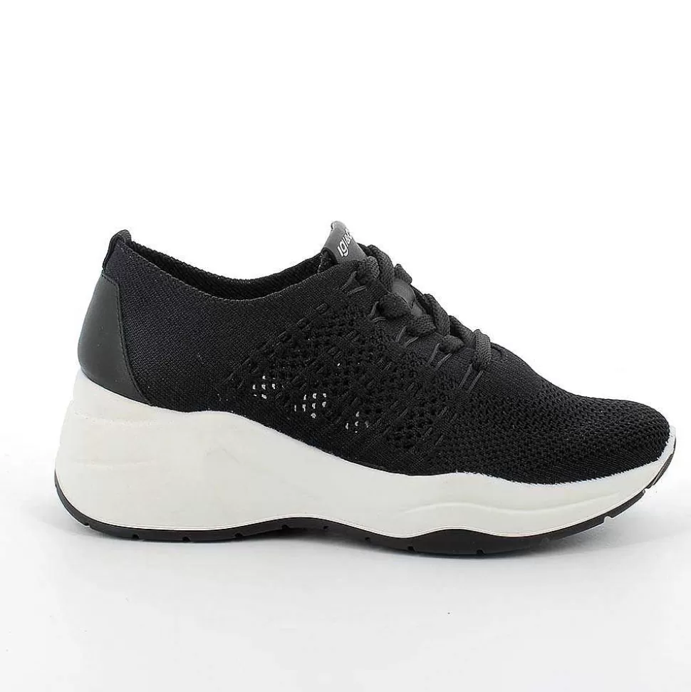 Black Women'S Wedge Sneakers-Igi&Co Shop