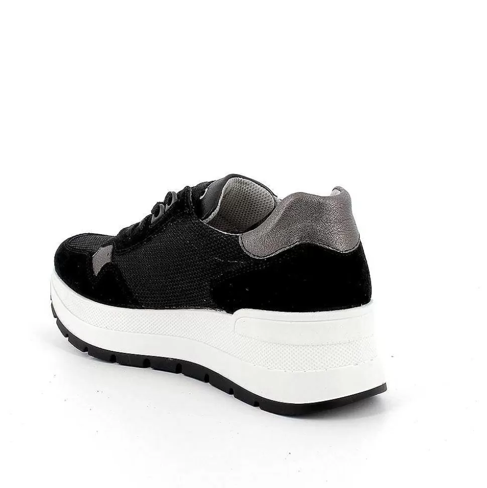 Black Women'S Wedge Sneakers-Igi&Co Flash Sale