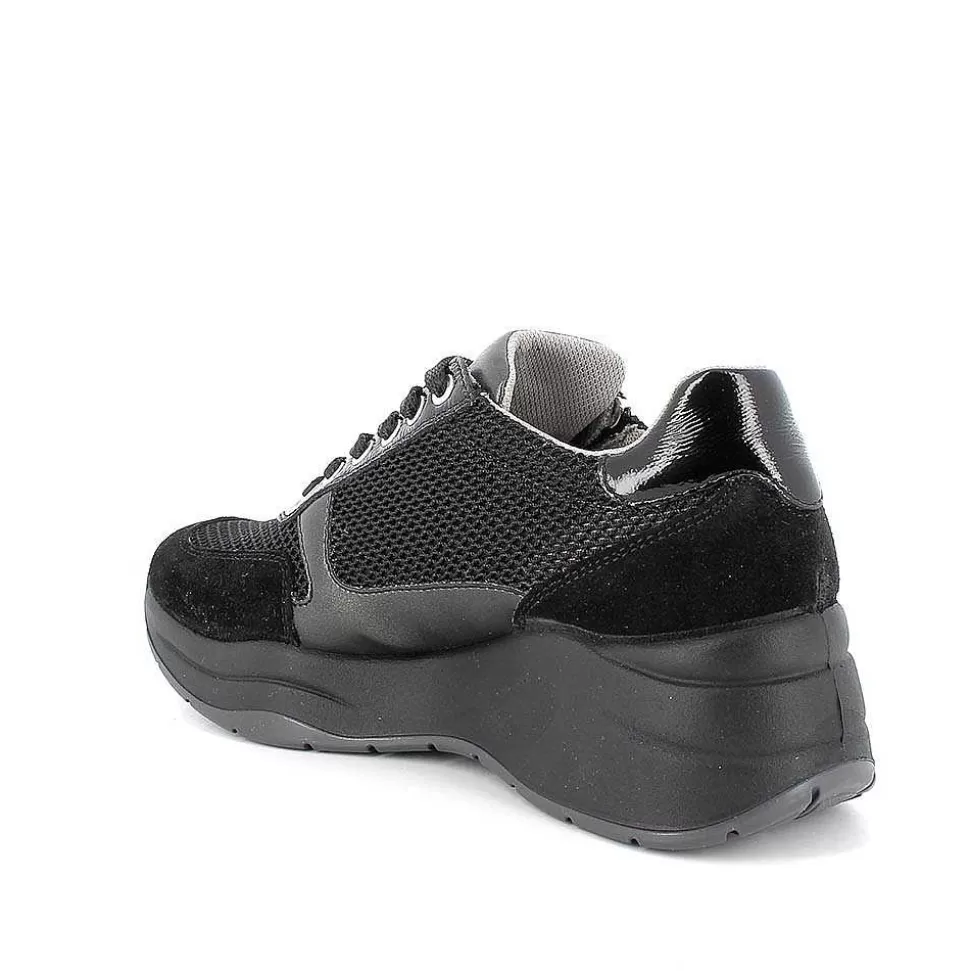 Black Women'S Wedge Sneakers-Igi&Co Discount