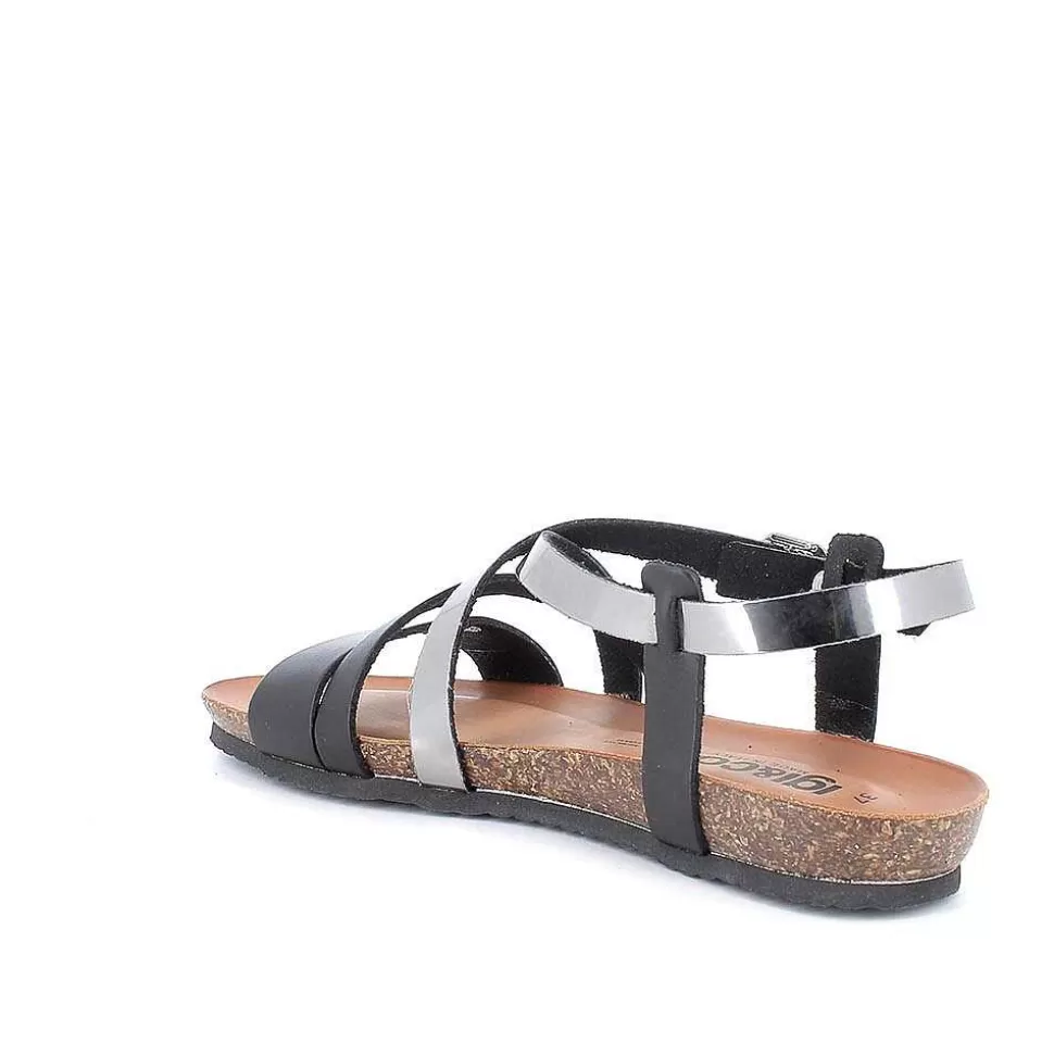 Black-Steel Women'S Leather Sandals-Igi&Co Best