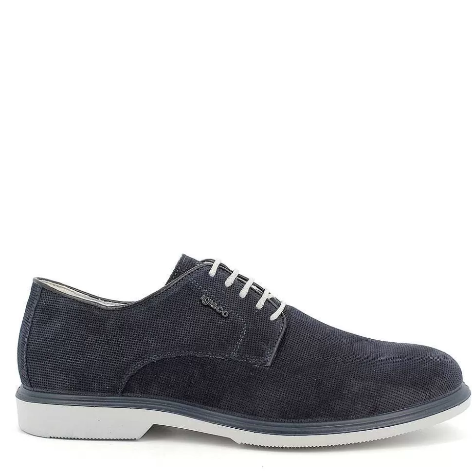 Blue Men'S Leather Lace-Up-Igi&Co Sale