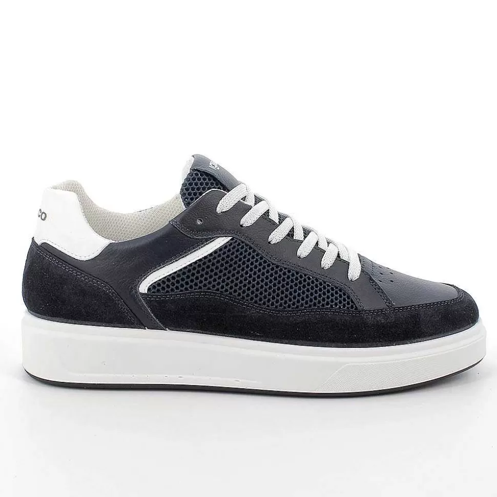 Blue Men'S Sneakers-Igi&Co Outlet