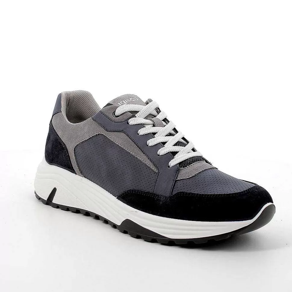 Blue Men'S Sneakers-Igi&Co Clearance