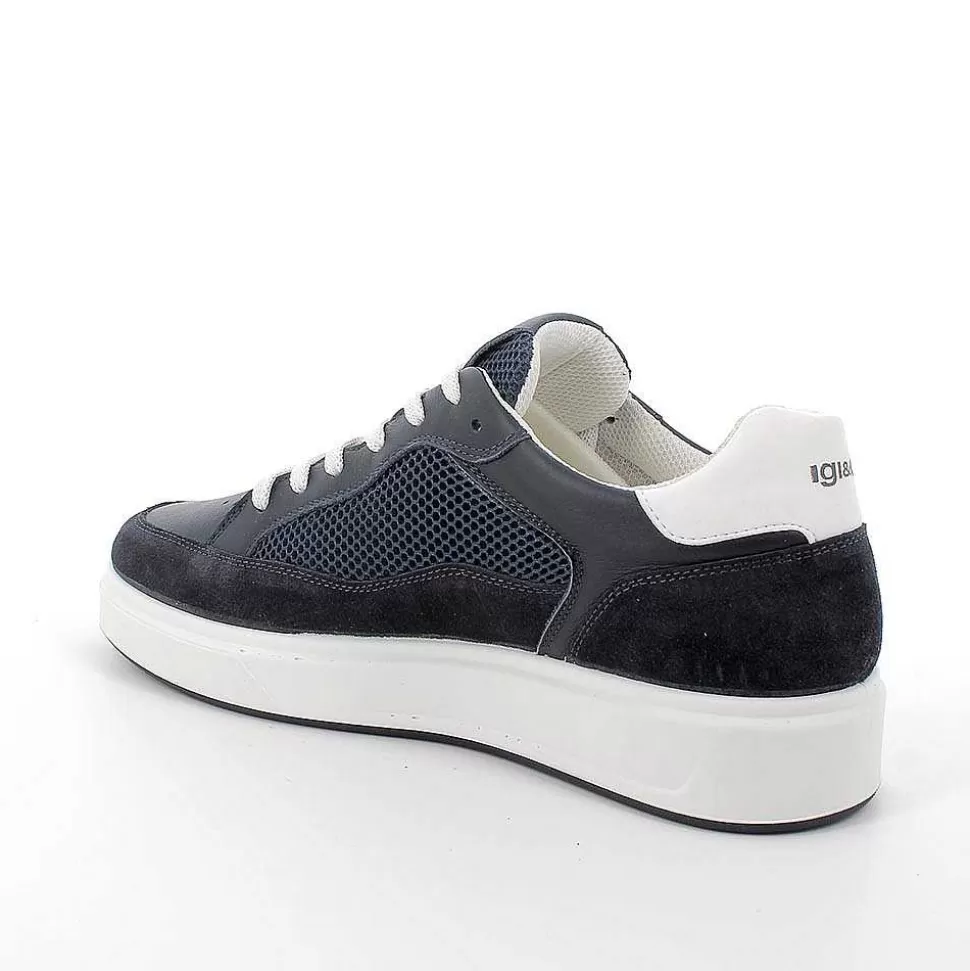 Blue Men'S Sneakers-Igi&Co Outlet