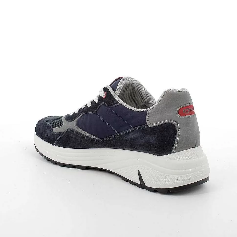 Blue Men'S Sneakers-Igi&Co Flash Sale
