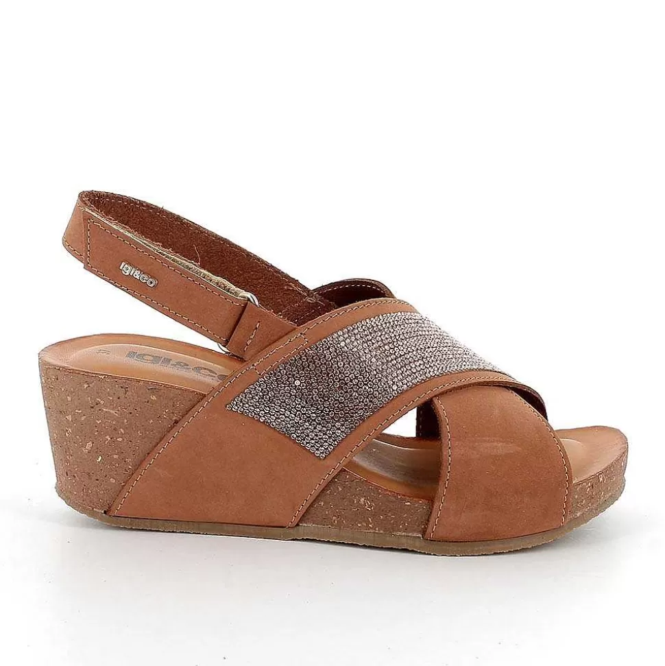 Brandy Women'S Leather Wedge Sandals-Igi&Co Cheap