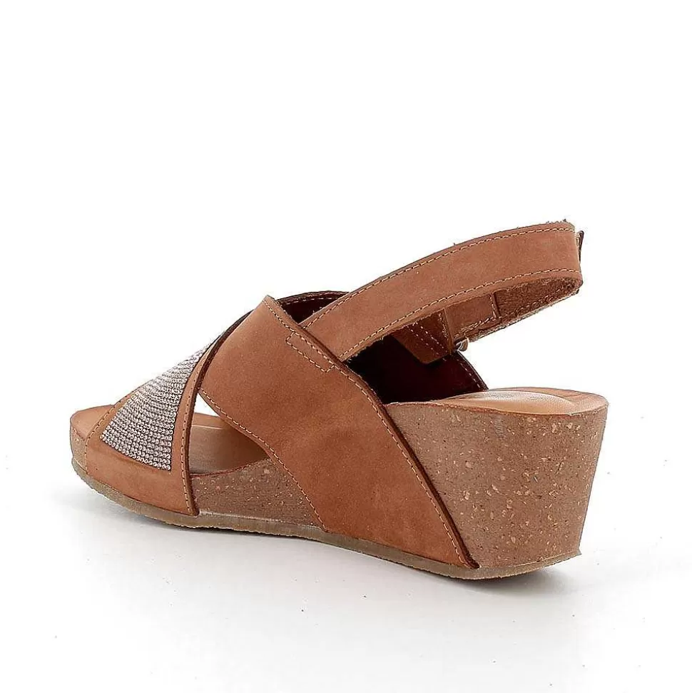 Brandy Women'S Leather Wedge Sandals-Igi&Co Cheap