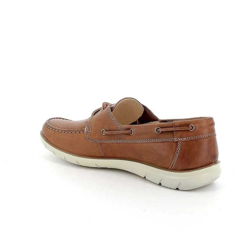 Brown Men'S Leather Loafers-Igi&Co Cheap