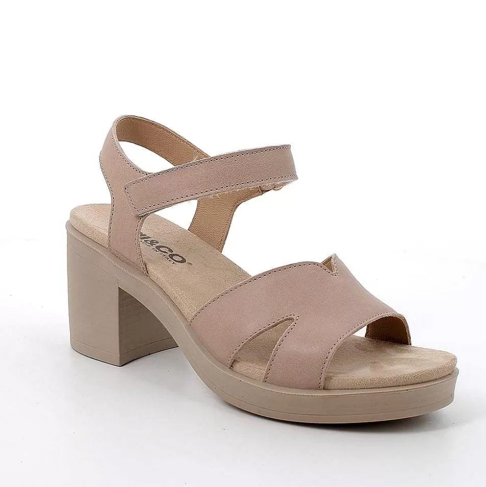 Corda Women'S Leather Heeled Sandals-Igi&Co New