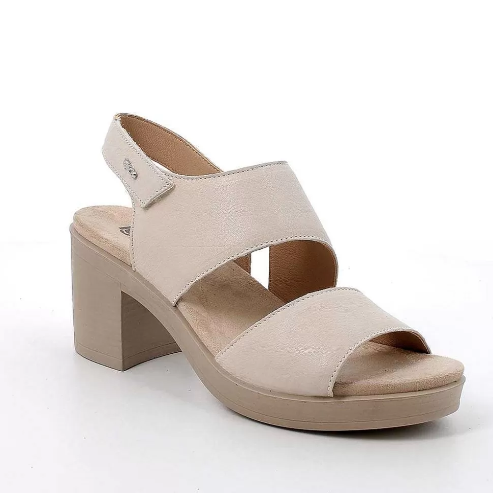 Cream Women'S Leather Heeled Sandals-Igi&Co Clearance