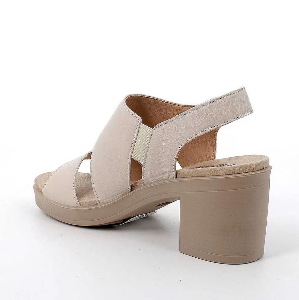 Cream Women'S Leather Heeled Sandals-Igi&Co Clearance