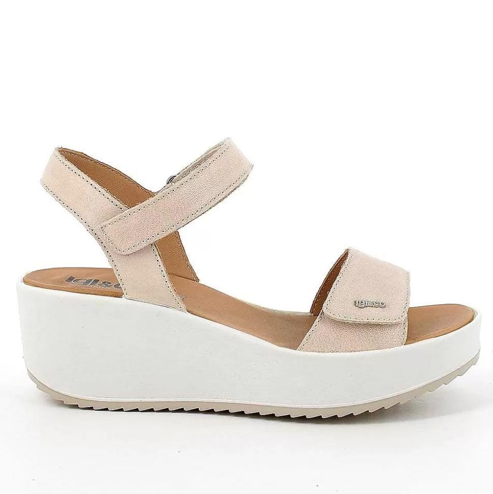 Cream Women'S Leather Wedge Sandals-Igi&Co Shop