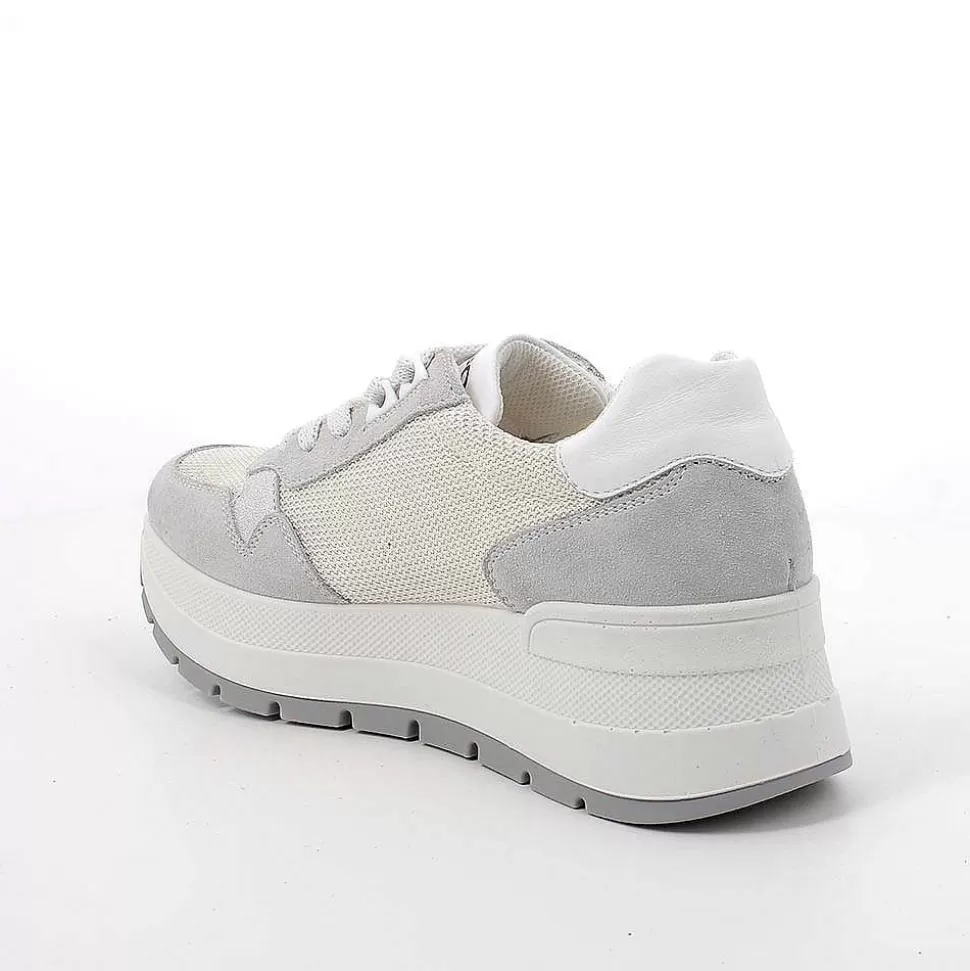 Crystal-White Women'S Wedge Sneakers-Igi&Co Outlet