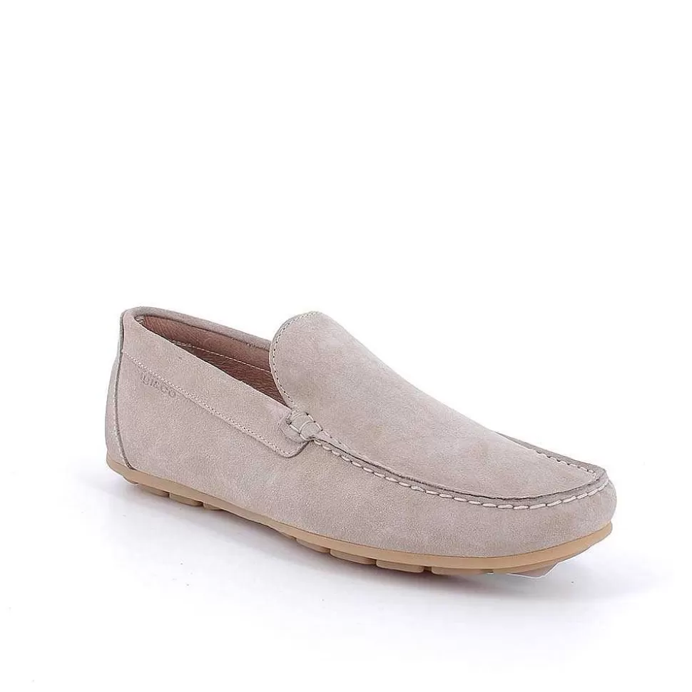 Dark Beige Men'S Leather Loafers-Igi&Co Sale