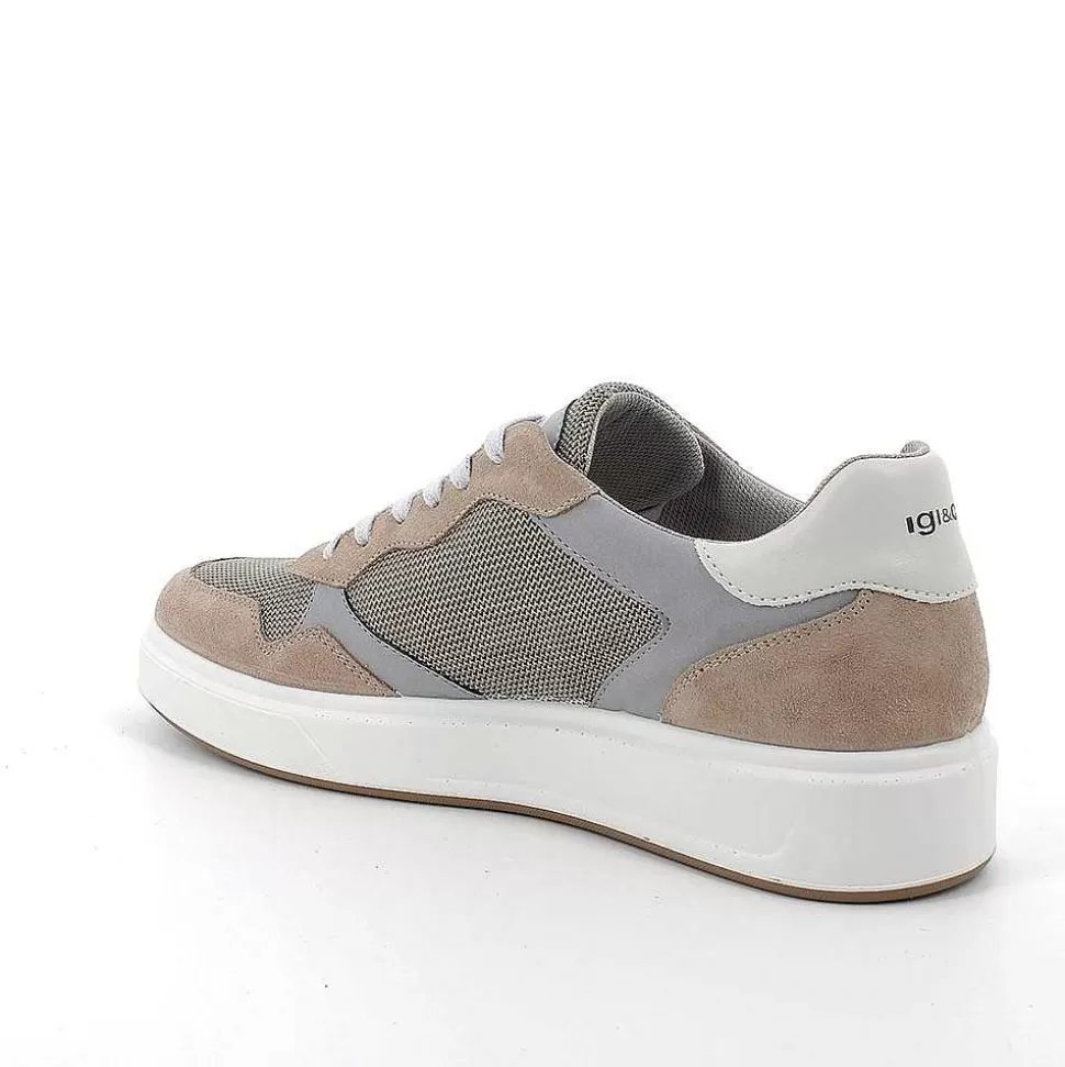 Dark Beige Men'S Sneakers-Igi&Co Best Sale