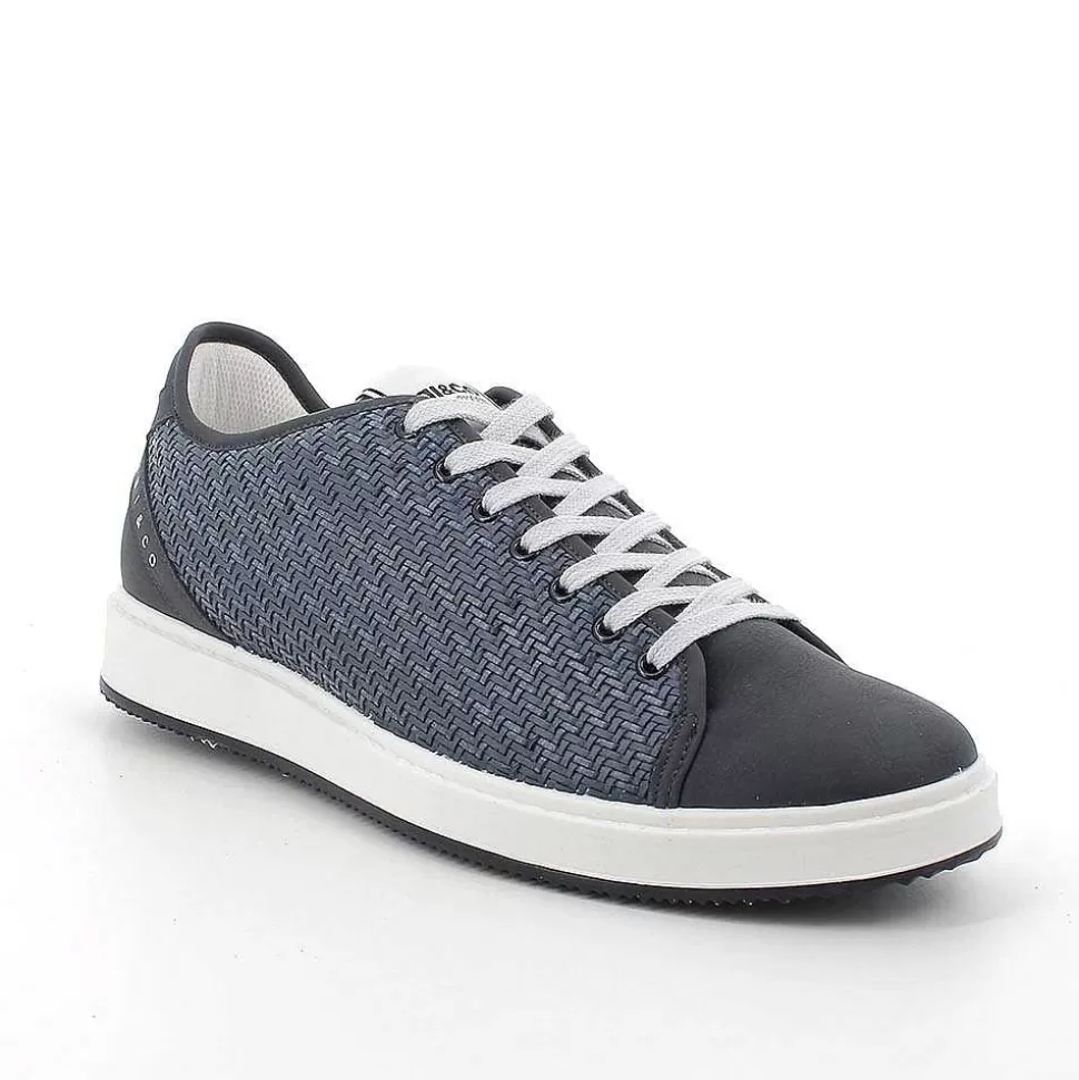 Dark Blue Men'S Sneakers-Igi&Co Fashion