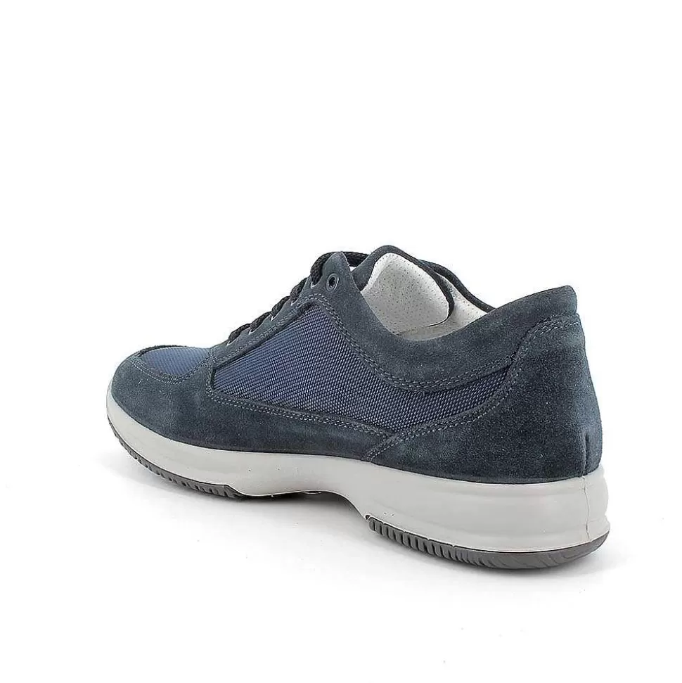 Dark Blue Men'S Sneakers-Igi&Co New