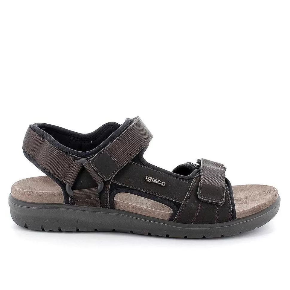 Dark Brown Men'S Sandals-Igi&Co Hot