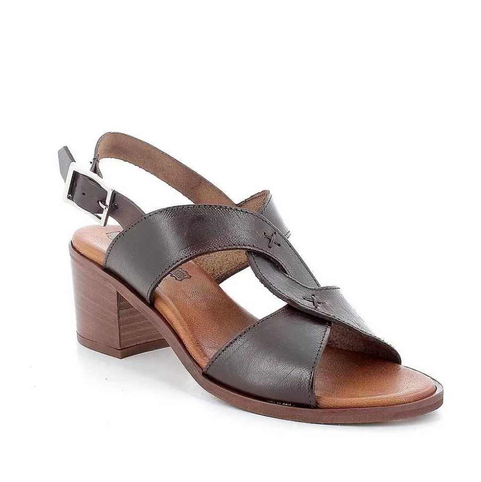 dark_brown_womens_leather_heeled_sandals_2.webp Dark Brown Women'S Leather Heeled Sandals-Igi&Co Outlet