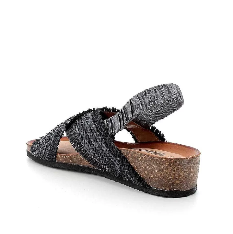 Dark Gray Women'S Leather Sandals-Igi&Co Clearance