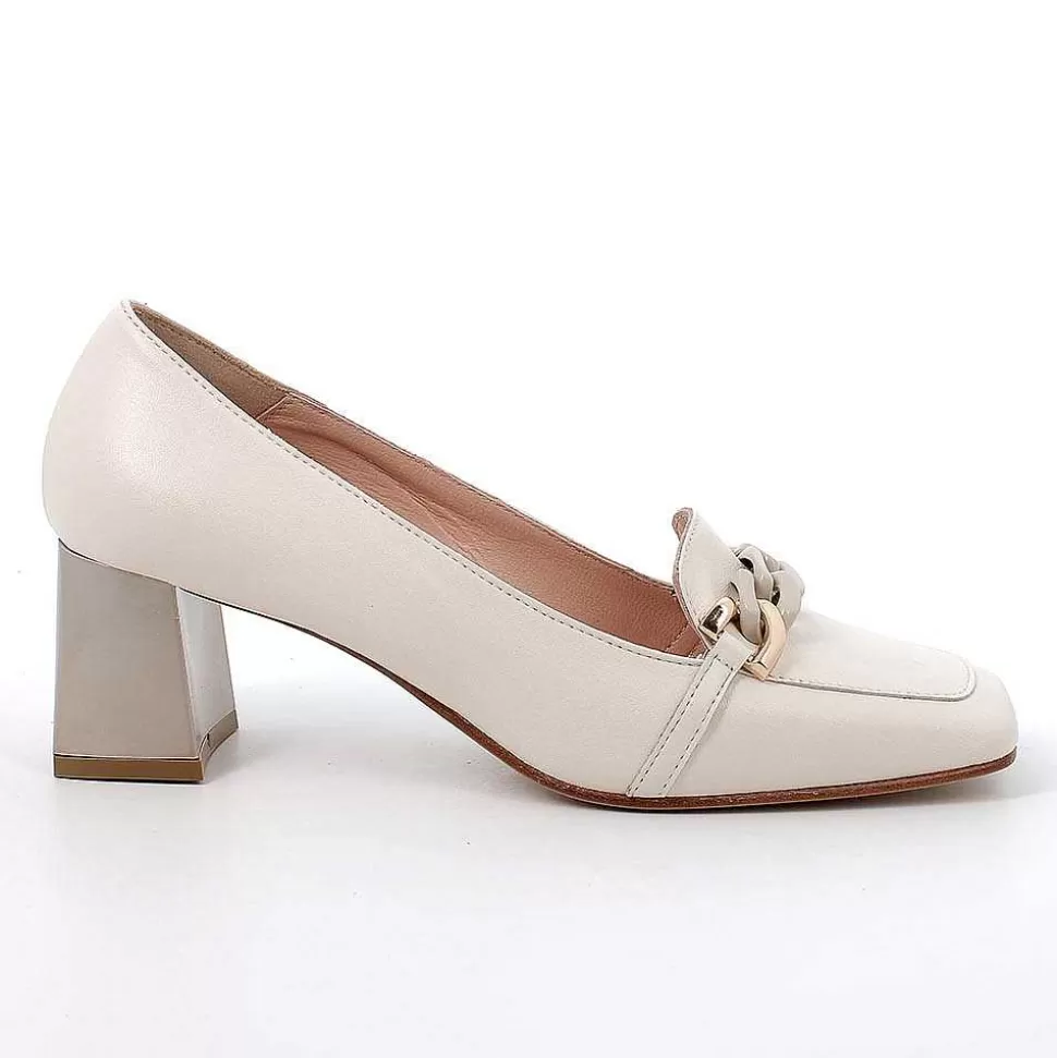 Ecru Women'S Leather Heeled Pumps-Igi&Co Store