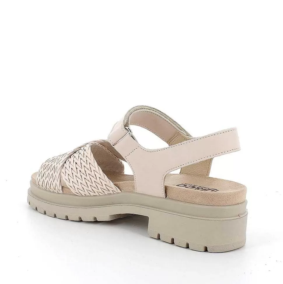 Ecru Women'S Leather Heeled Sandals-Igi&Co Outlet