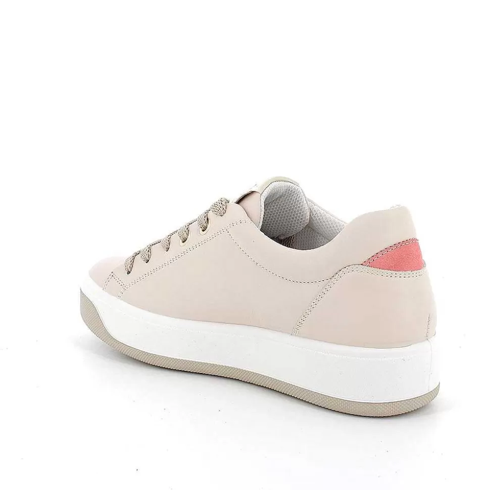 Ecru Women'S Leather Sneakers-Igi&Co Outlet