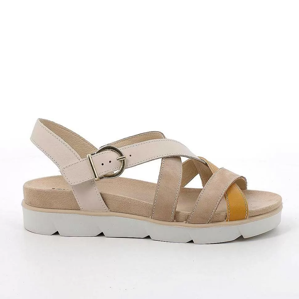 Ecru-Beige Women'S Leather Sandals-Igi&Co Best Sale